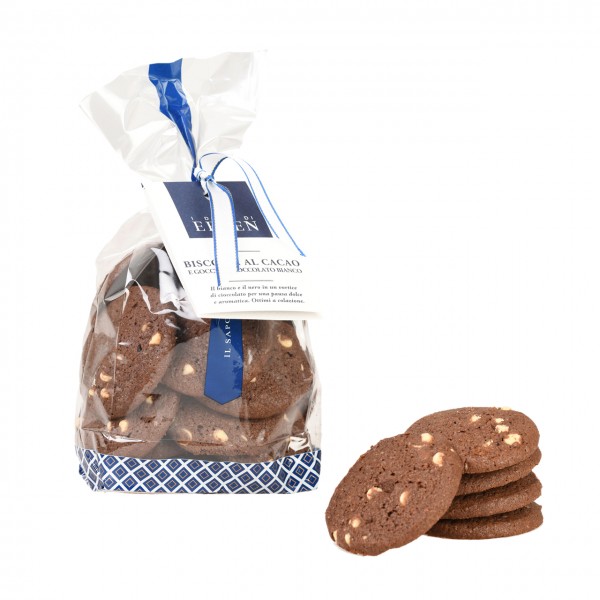 Biscotti al Cacao e Gocce di Cioccolato Bianco