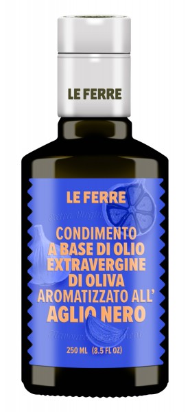 Condimento a base di olio extravergine di oliva aromatizzato all'aglio nero
