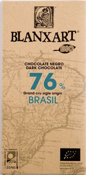 Chocolate negro ecológico 76% - Brasil Grand cru single origin