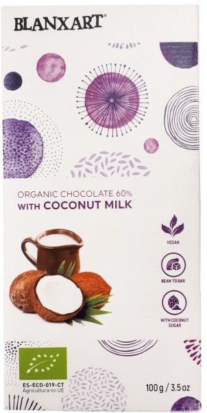 Organic Chocolate 60 % with Coconut Milk