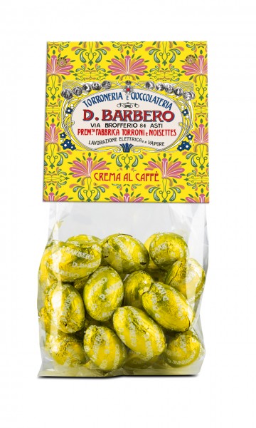 Ovetti di cioccolato finissimo al latte ripieni di crema al caffé