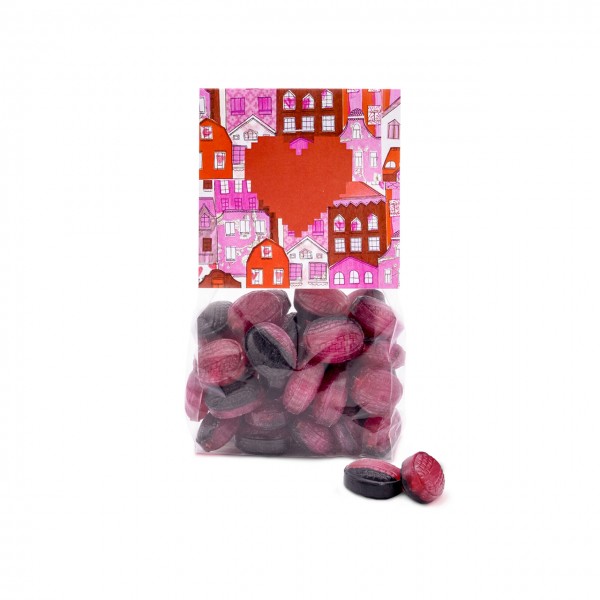 Salty raspberry hard candy