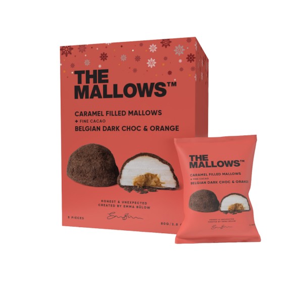 Caramel Filled Mallows + Fine Cacao + dark Choc & Orange