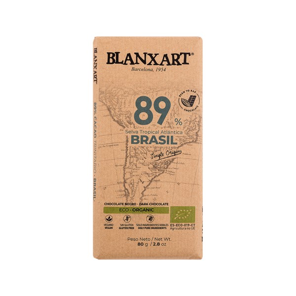 Brasil 89 % Selva Tropical Atlántica Single origin Chocolate negro eco