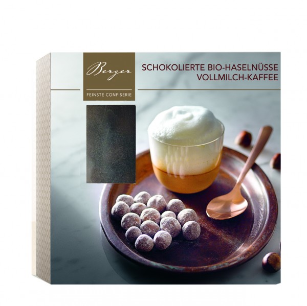 Schokolierte Bio-Haselnüsse Vollmilch-Kaffee
