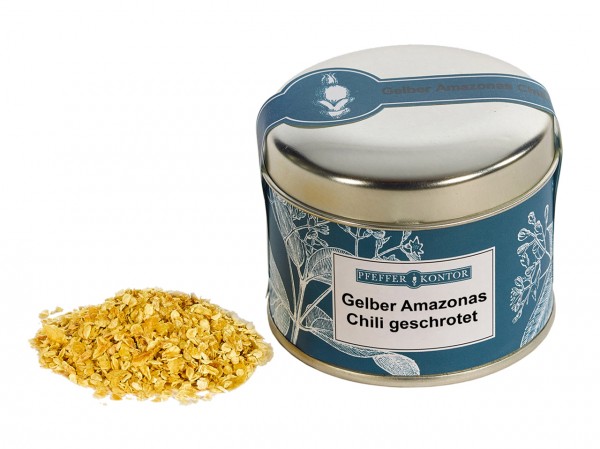 Gelber Amazonas Chili, geschrotet