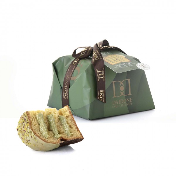 Panettone Artigianale Pistacchio con crema di Pistacchio in Sac à Poche