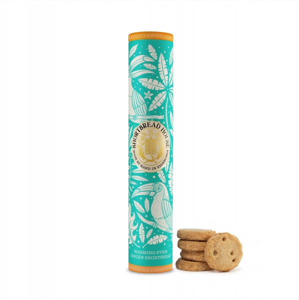 Warming Stem Ginger Shortbread - Tall Tin