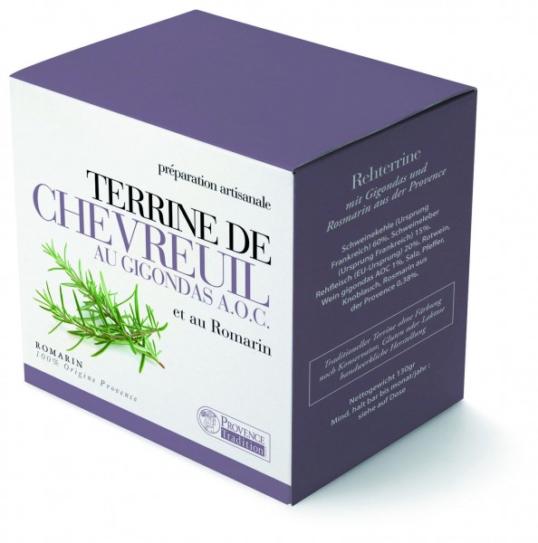 Terrine de Chevreuil au Gigondas A.O.C. et au Romarin